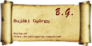 Bujáki György névjegykártya